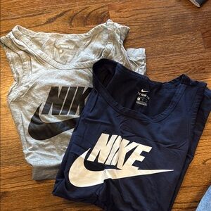 Nike Gray and Blue Tank Tops Athletic Wear